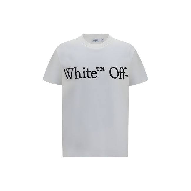 Tricou Off-White alb din bumbac Bookish