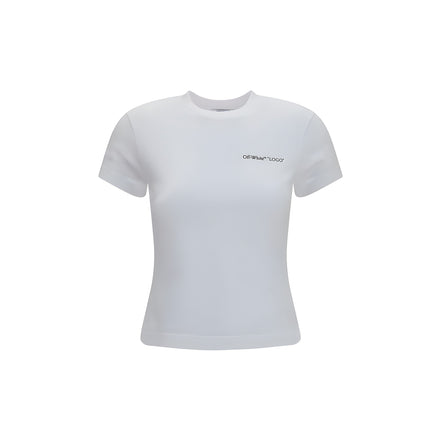 Tricou Off-White alb din bumbac cu logo imprimat