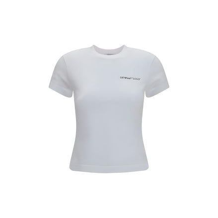 Tricou Off-White alb din bumbac cu logo imprimat