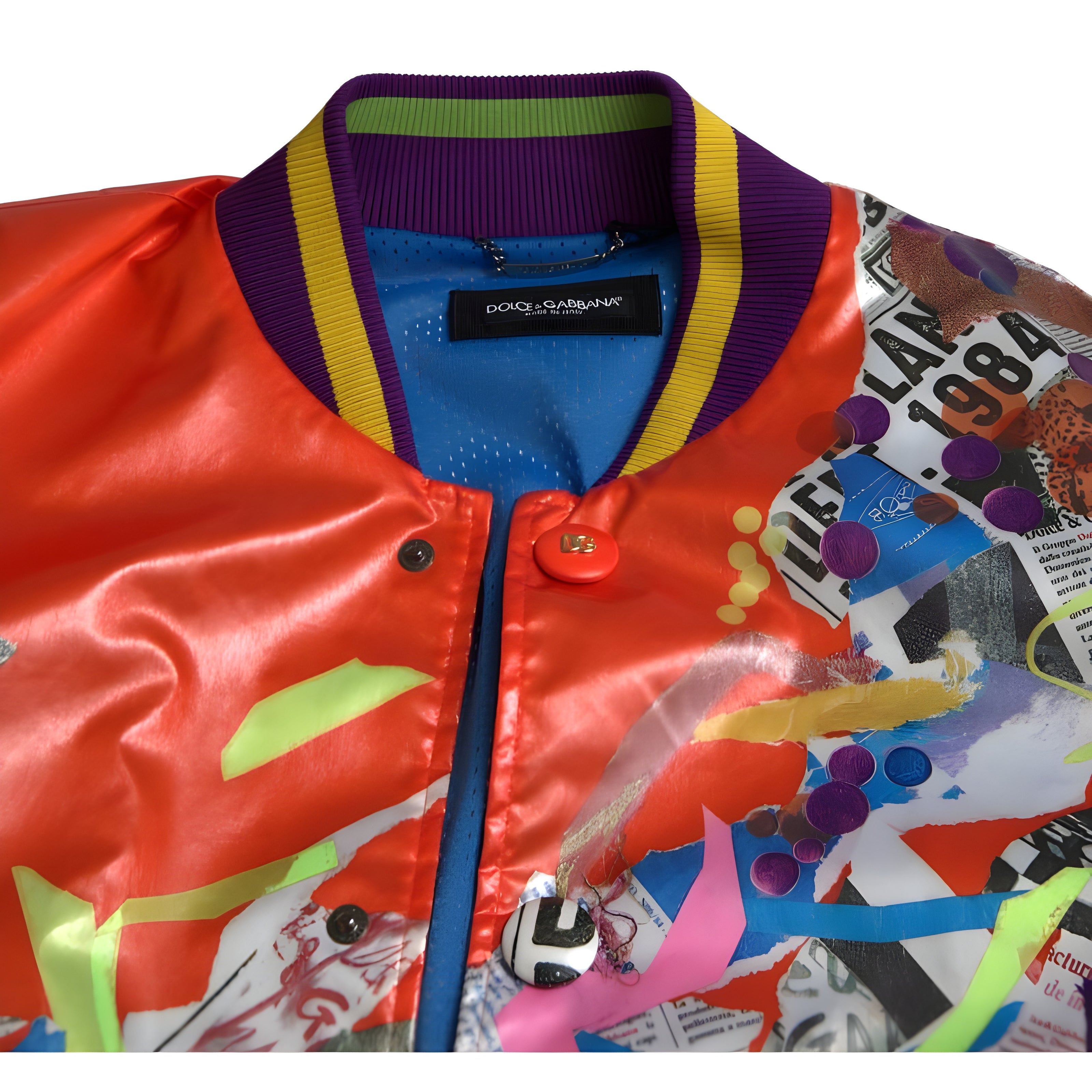Dolce & Gabbana Orange Button Blouson Jacket