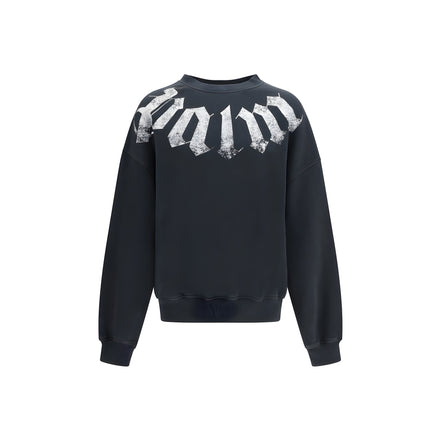 Hanorac Palm Angels negru din bumbac cu logo mare
