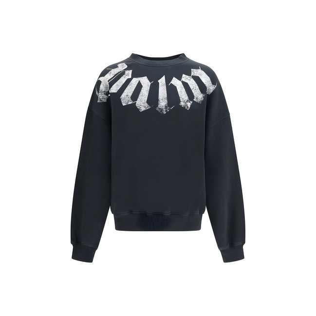 Hanorac Palm Angels negru din bumbac cu logo mare