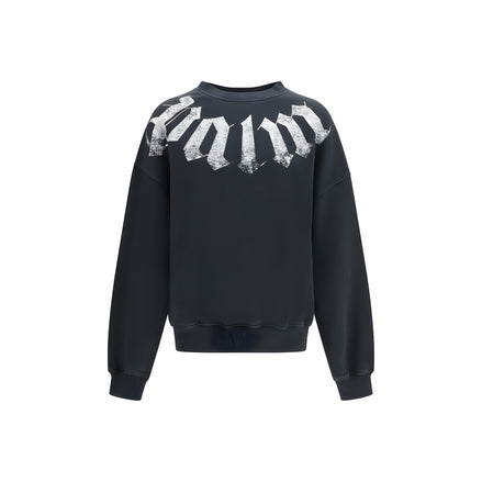Hanorac Palm Angels negru din bumbac cu logo mare