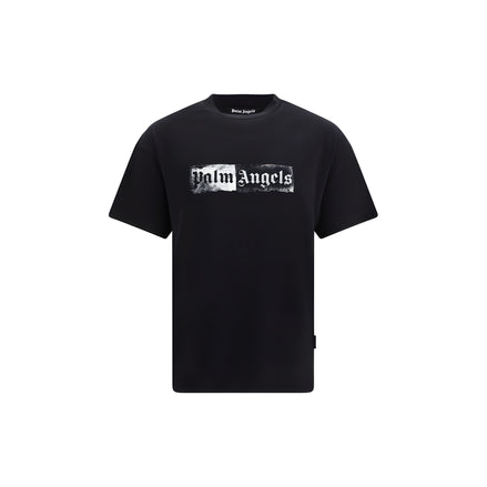 Tricou Palm Angels negru din bumbac cu logo ștampilă