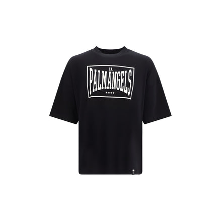 Tricou Palm Angels negru din bumbac cu logo box