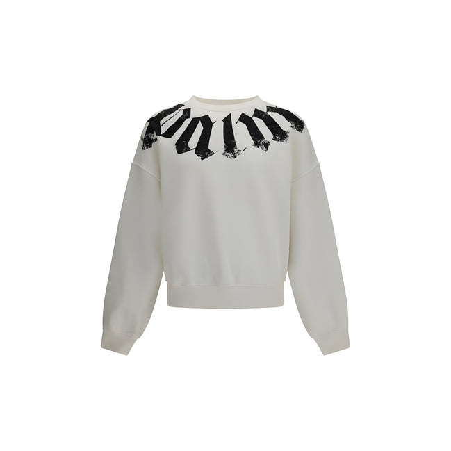 Palm Angels White Cotton Sweatshirt