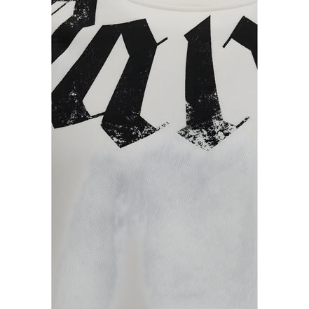 Palm Angels White Cotton Sweatshirt