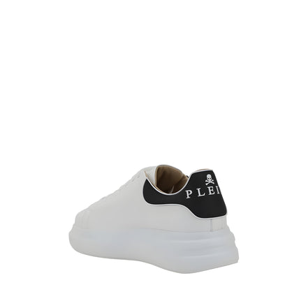 Philipp Plein White Leather Low Top Sneakers