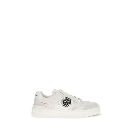 Philipp Plein White Polyester Low Top Sneakers