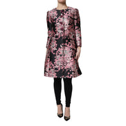 Dolce & Gabbana Jachetă Trench din Brocart Floral Roz cu Negru