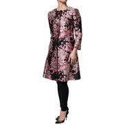 Dolce & Gabbana Jachetă Trench din Brocart Floral Roz cu Negru