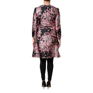 Dolce & Gabbana Jachetă Trench din Brocart Floral Roz cu Negru