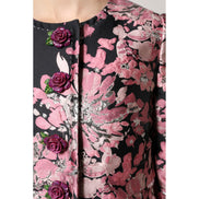 Dolce & Gabbana Jachetă Trench din Brocart Floral Roz cu Negru
