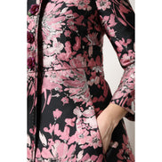 Dolce & Gabbana Jachetă Trench din Brocart Floral Roz cu Negru