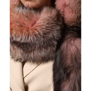 Dolce & Gabbana Pink Frost Fox Fur Neck Warmer Winter Scarf