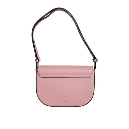 Versace Pink Grainy Logo Crossbody Shoulder Bag