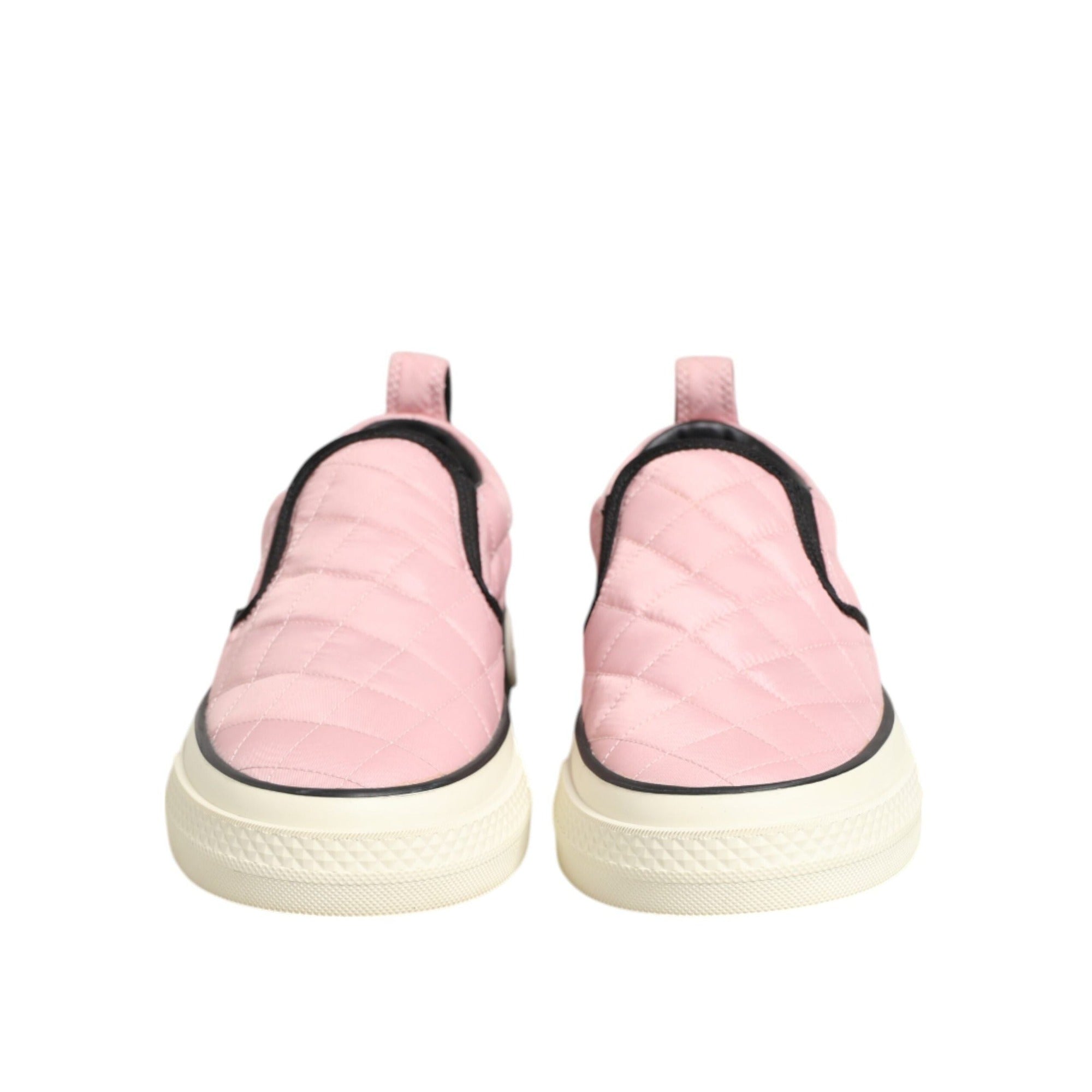 Dolce & Gabbana Pink Quilted Slip-On Sneakers