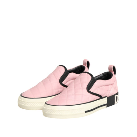 Dolce & Gabbana Pink Quilted Slip-On Sneakers