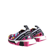 Dolce & Gabbana Pink Sorrento Crystals Low Top Sneakers