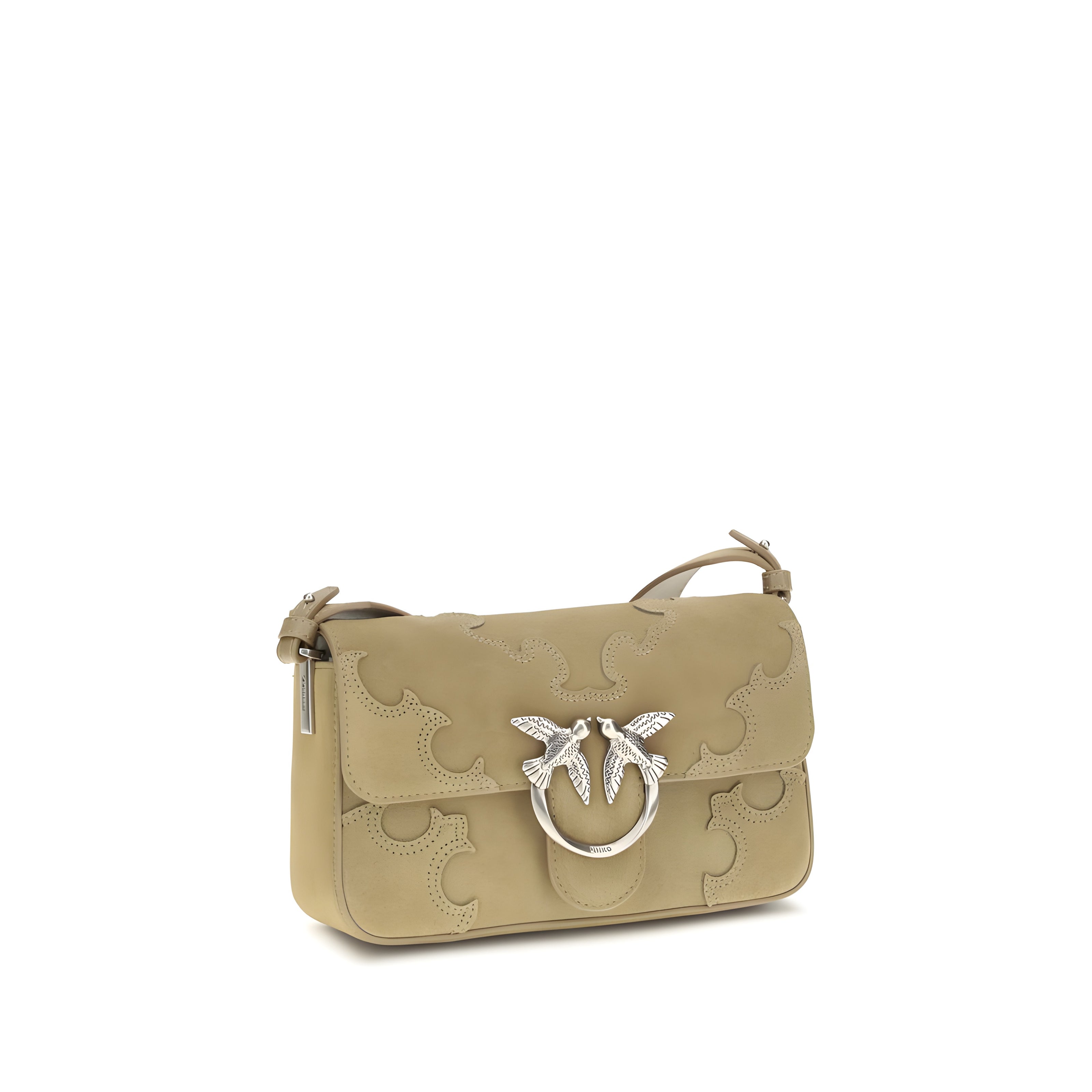 PINKO Geantă de umăr mini bej Love One Slouchy