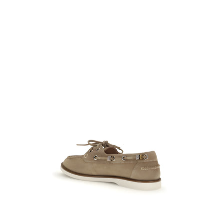 Loafers PINKO Grace din piele întoarsă bej