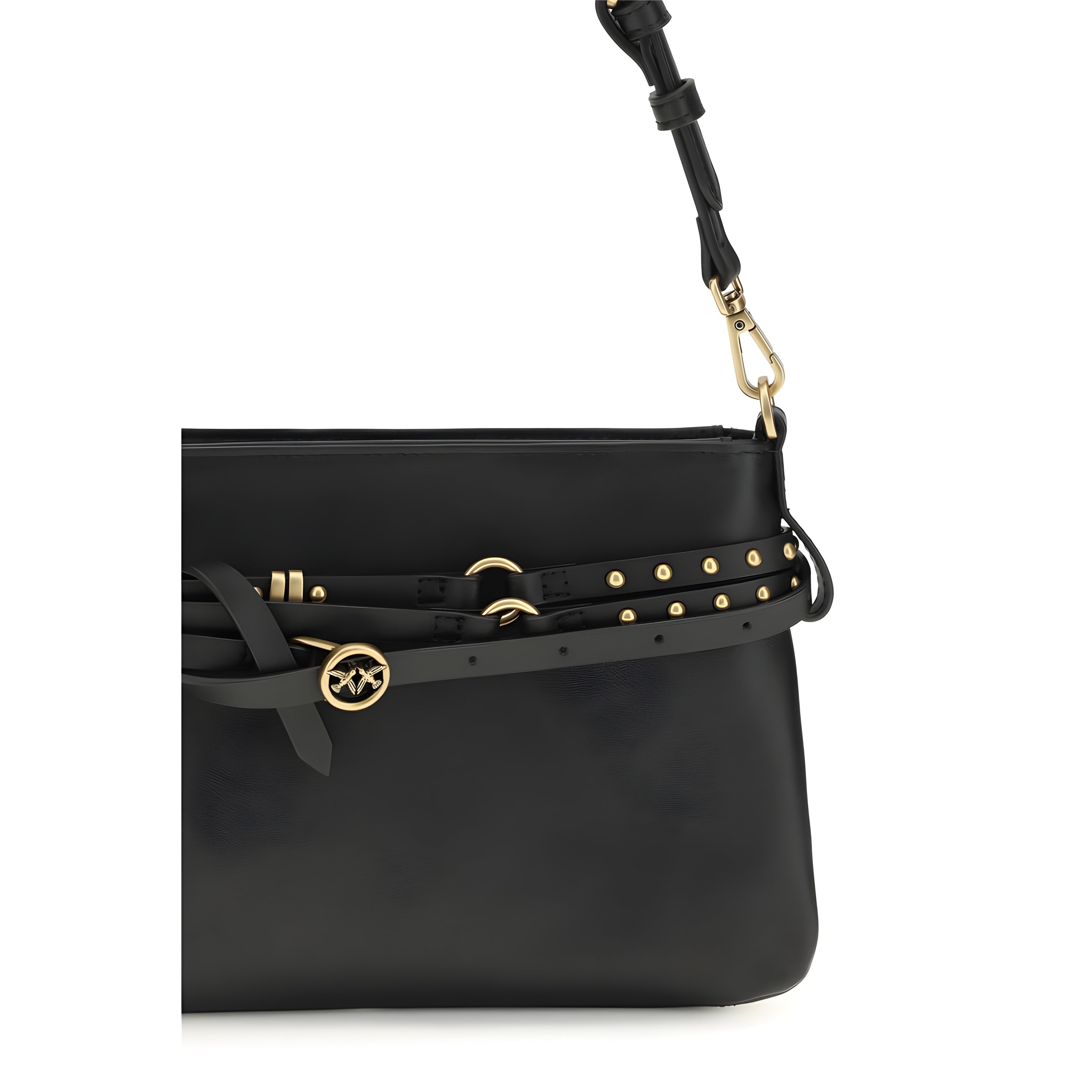 PINKO Black Buckles Shoulder Bag