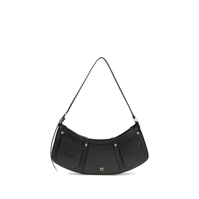 Geantă de umăr mare PINKO Black Pocket Body
