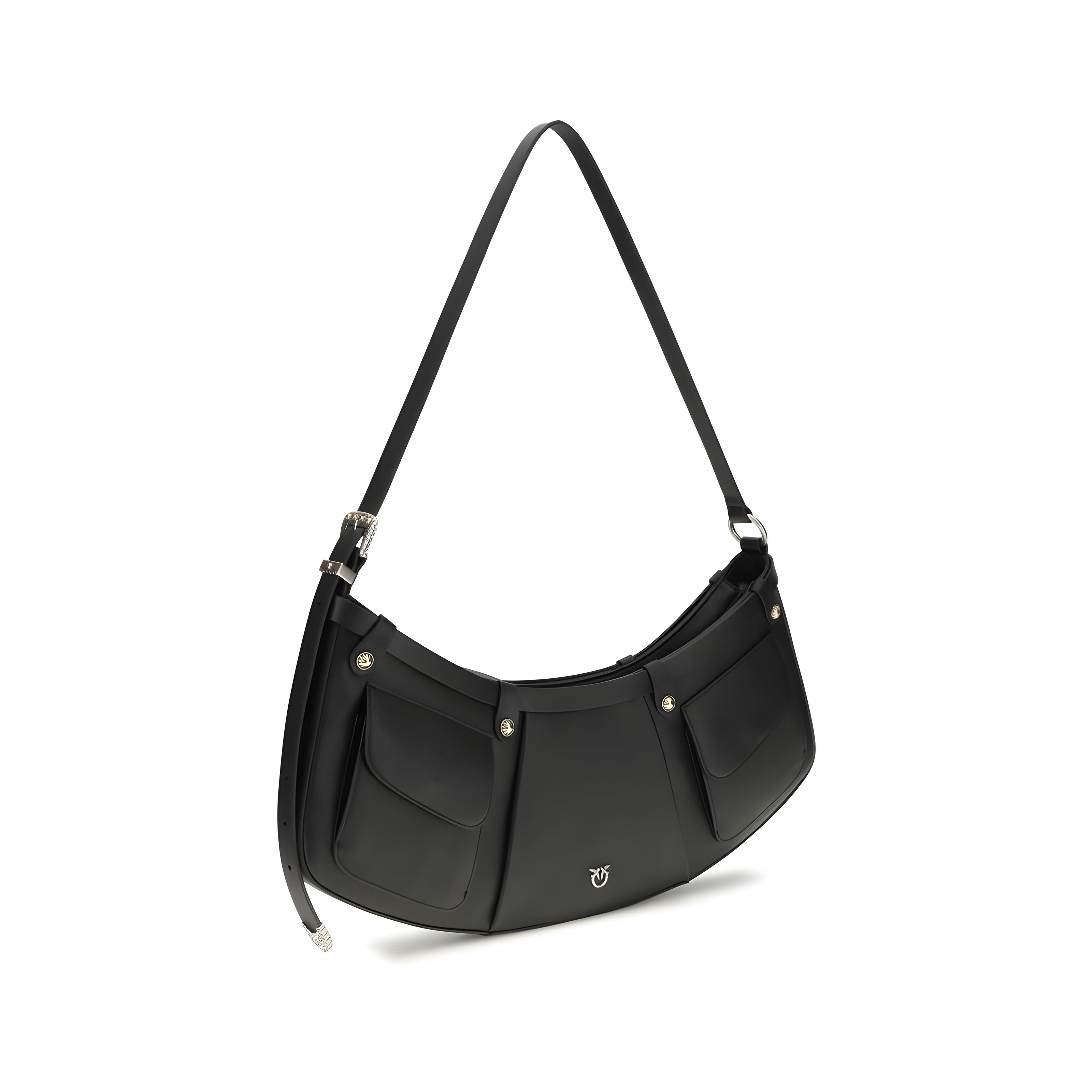 Geantă de umăr mare PINKO Black Pocket Body