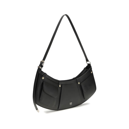 Geantă de umăr mare PINKO Black Pocket Body