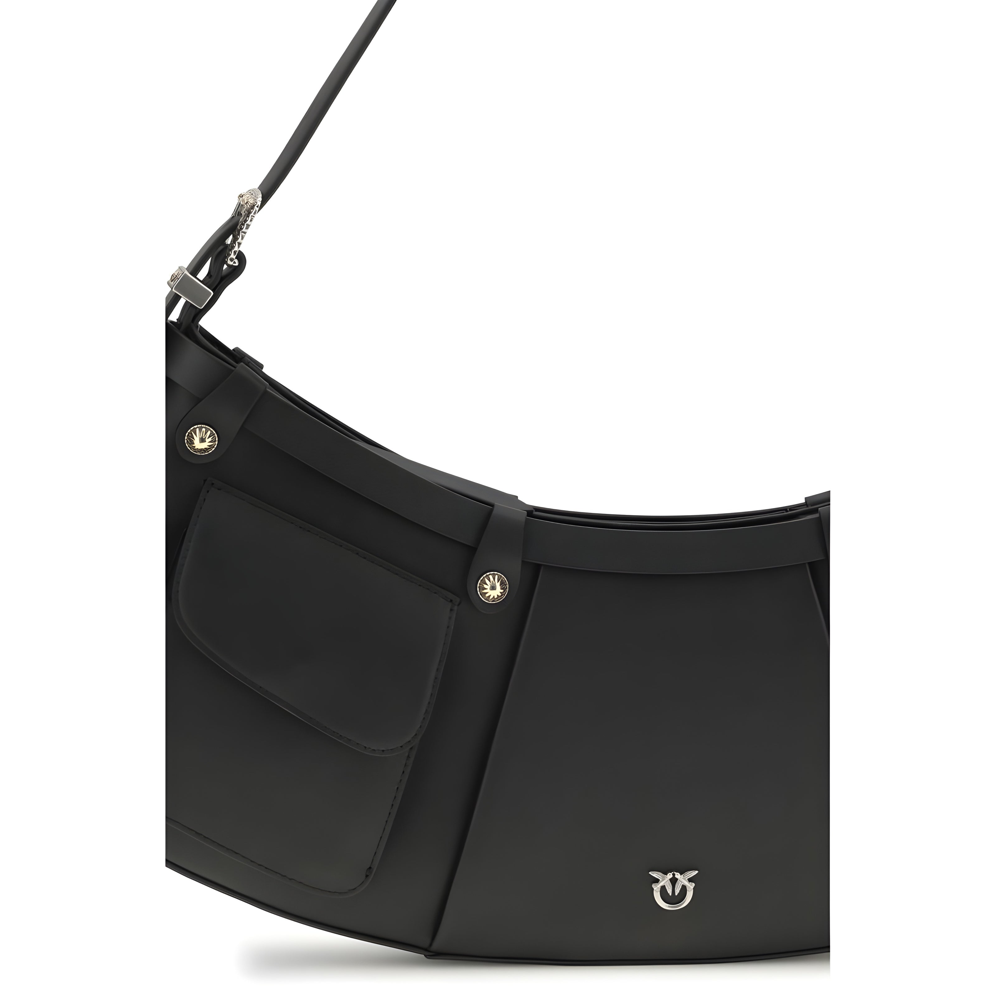 Geantă de umăr mare PINKO Black Pocket Body