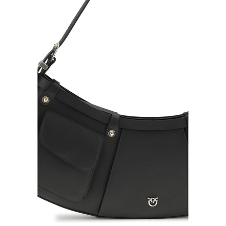 Geantă de umăr mare PINKO Black Pocket Body