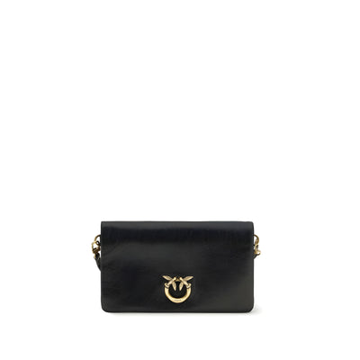 Geantă de umăr mini PINKO Love Click Soft neagră
