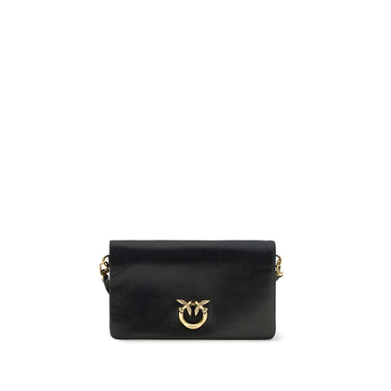 Geantă de umăr mini PINKO Love Click Soft neagră
