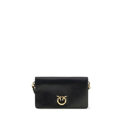 Geantă de umăr mini PINKO Love Click Soft neagră