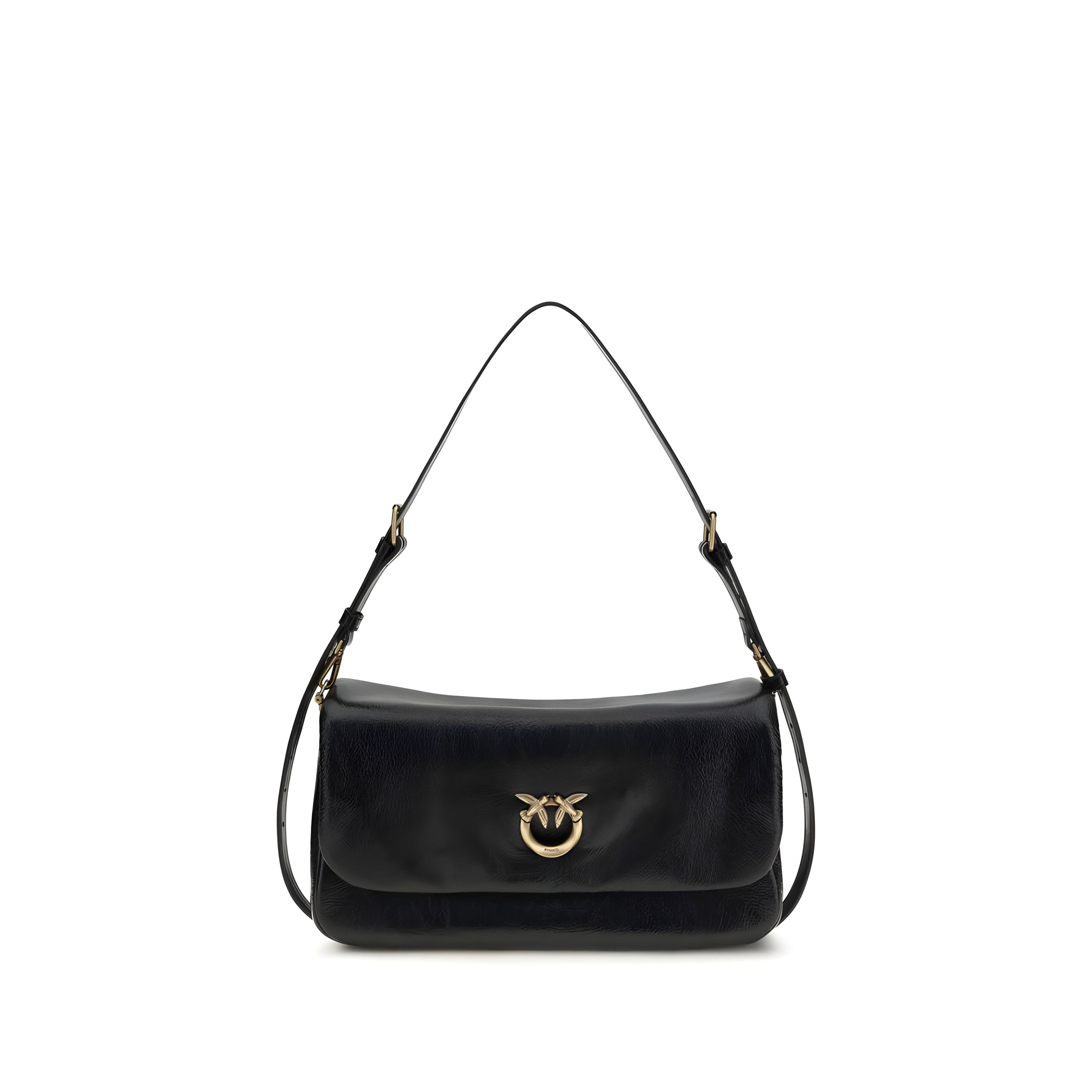 PINKO Black Love Click Soft Horizontal Shoulder Bag