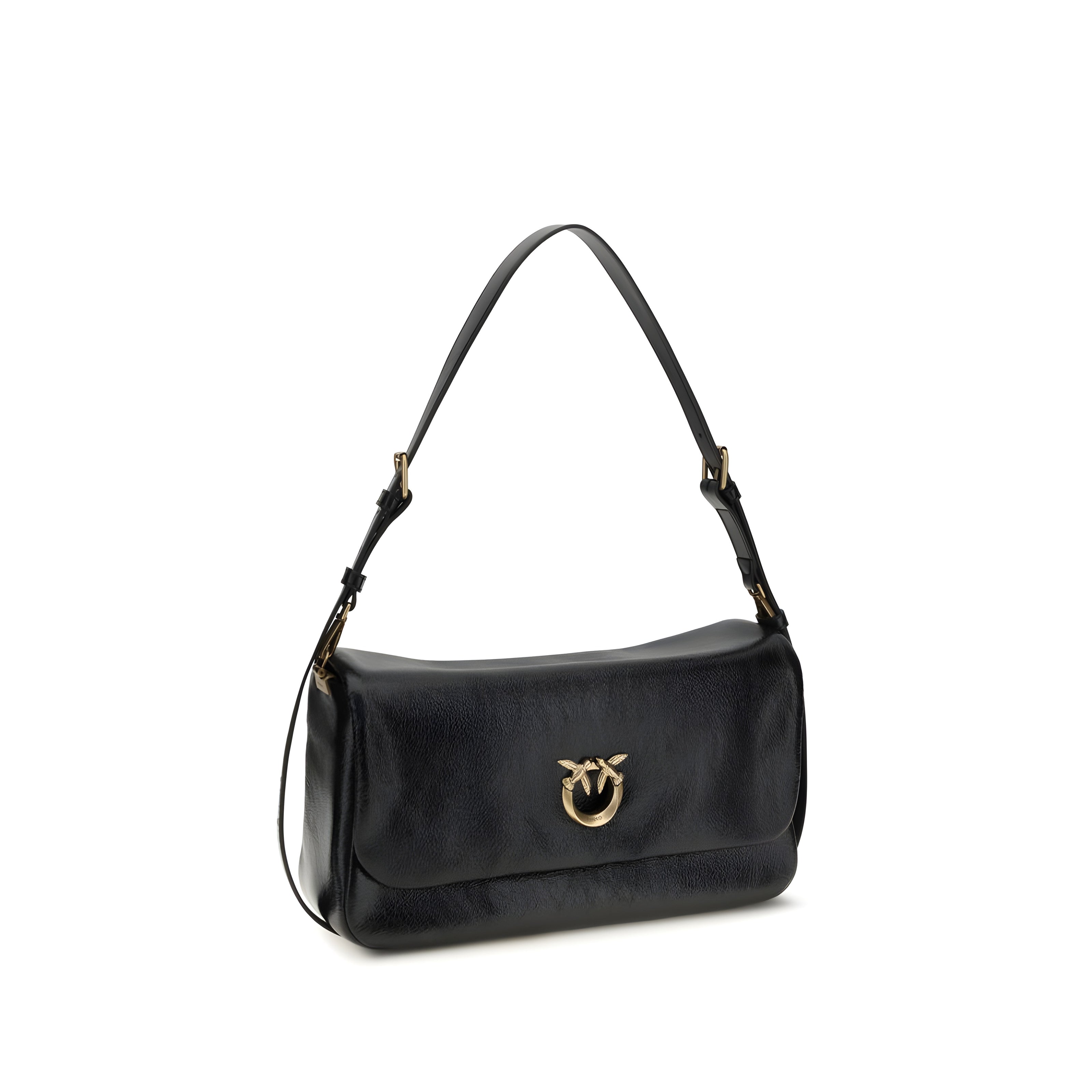 PINKO Black Love Click Soft Horizontal Shoulder Bag