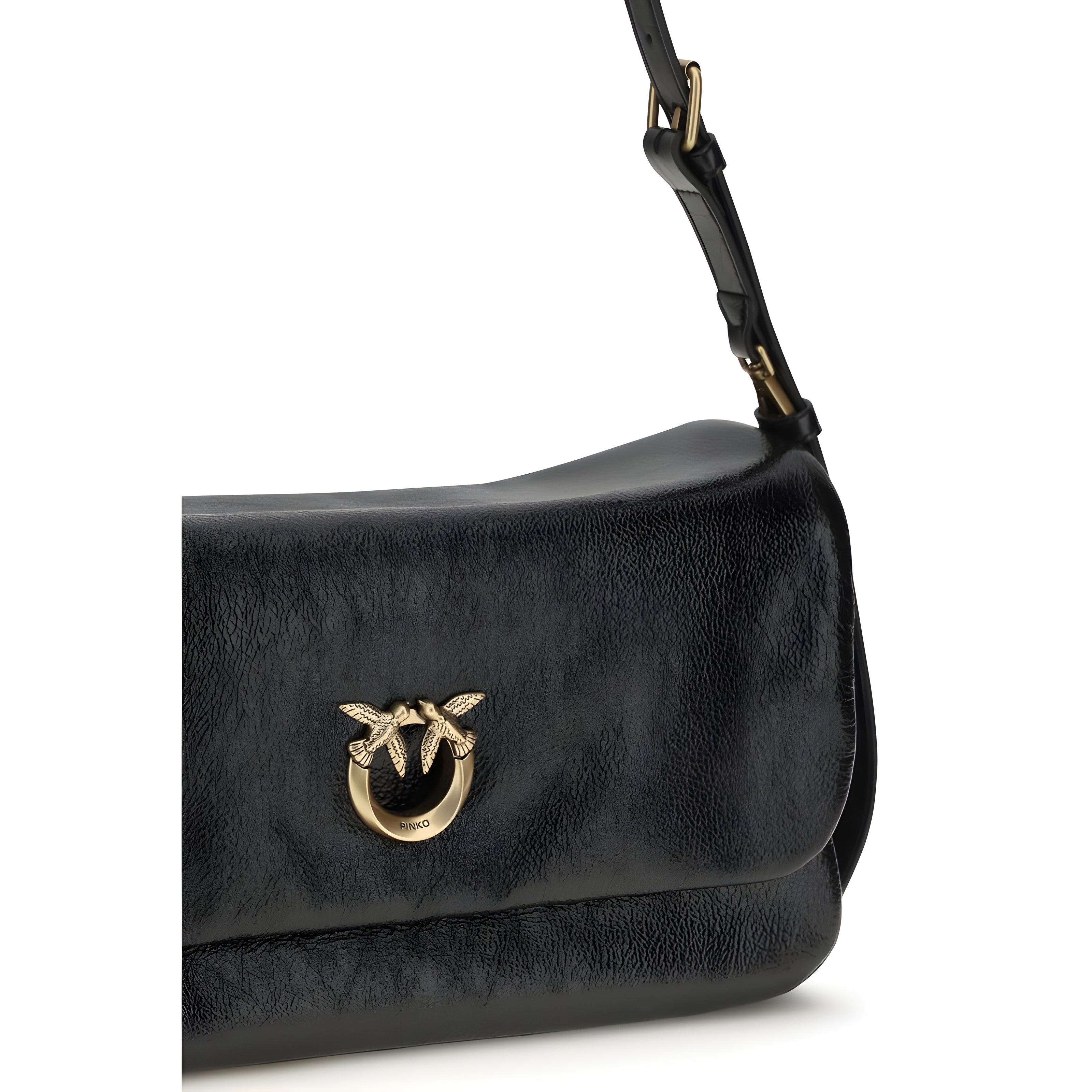 PINKO Black Love Click Soft Horizontal Shoulder Bag