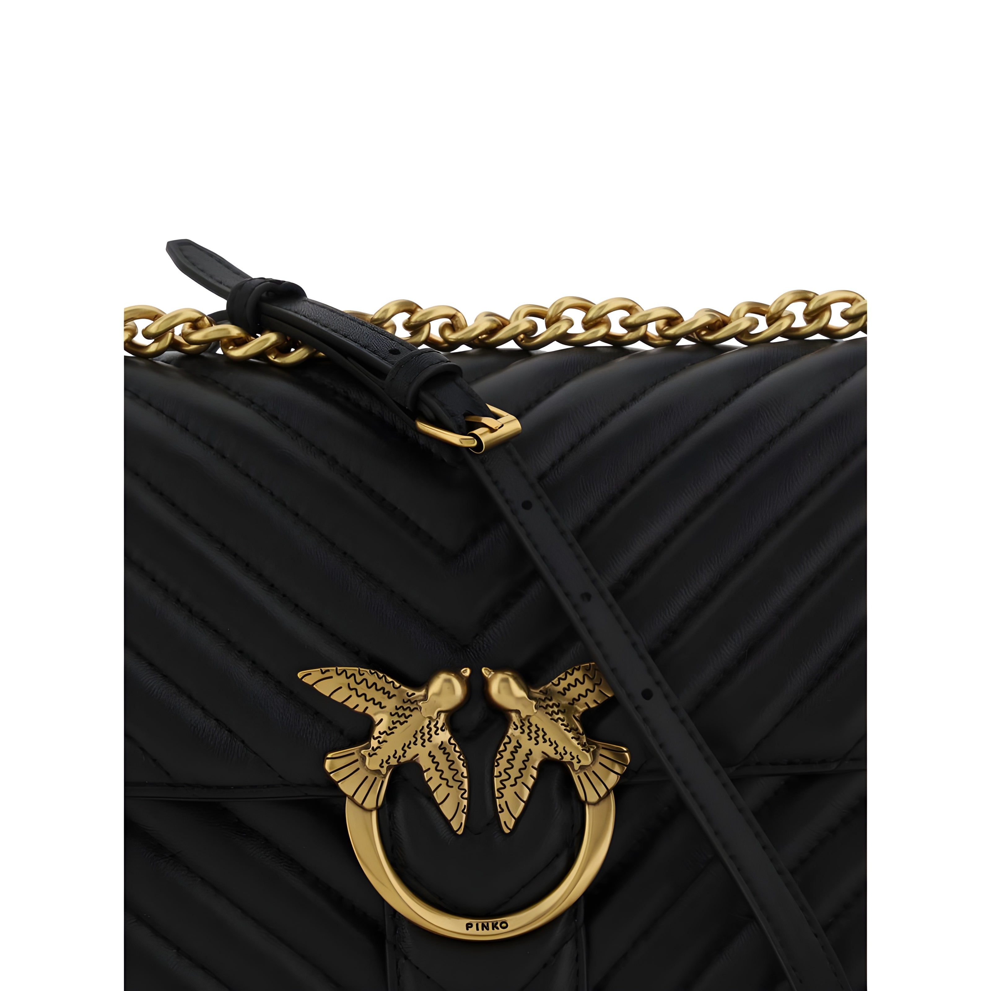Geantă de umăr clasică PINKO Black Love One
