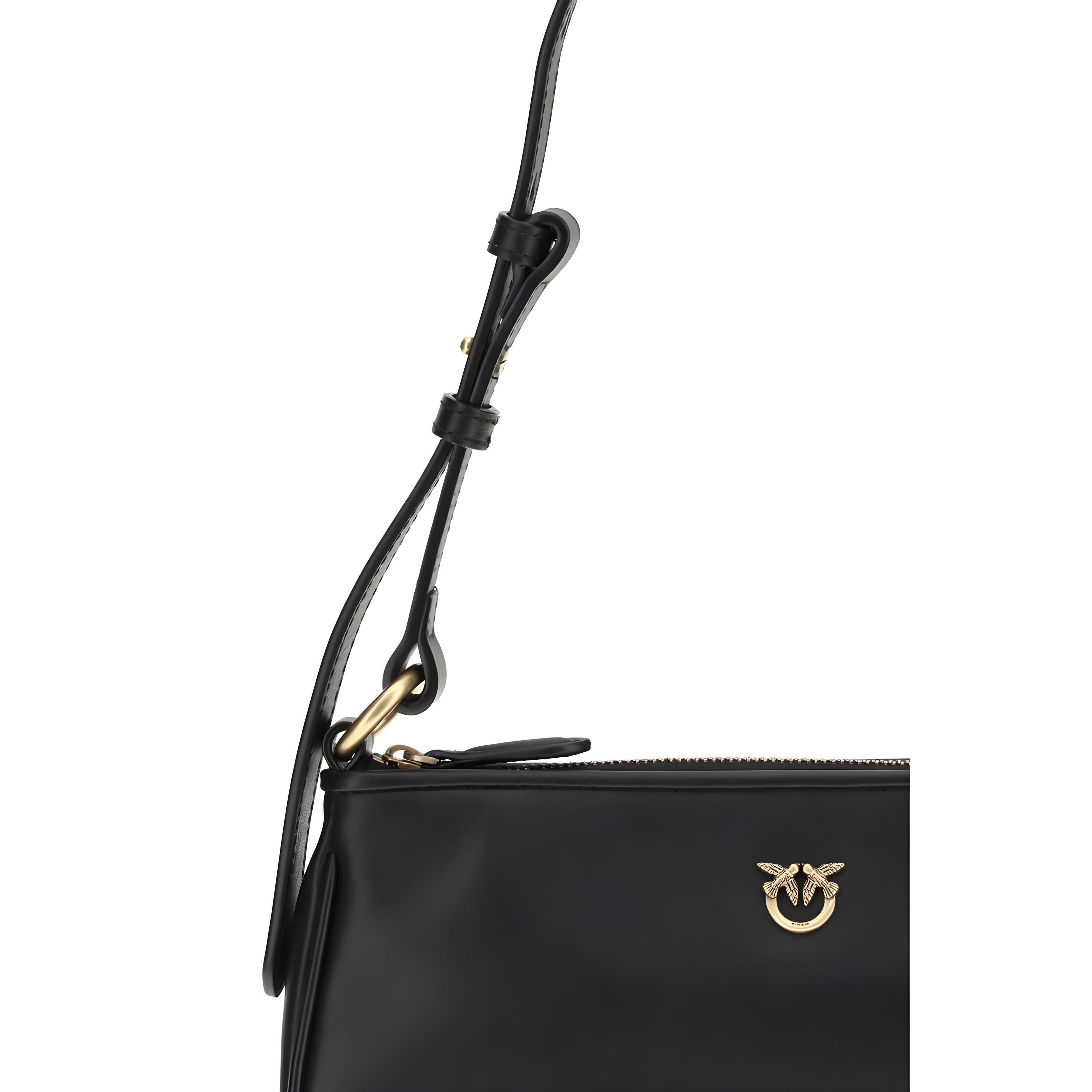 PINKO Black Half Moon Shoulder Bag