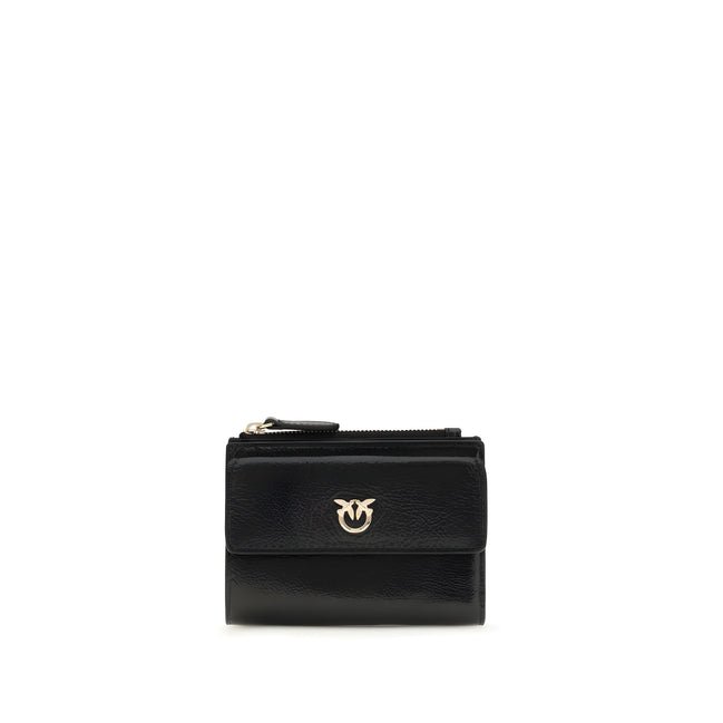 PINKO Black Logo Snap Wallet