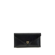 PINKO Black Calf Leather Clutch Bag