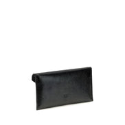 PINKO Black Calf Leather Clutch Bag