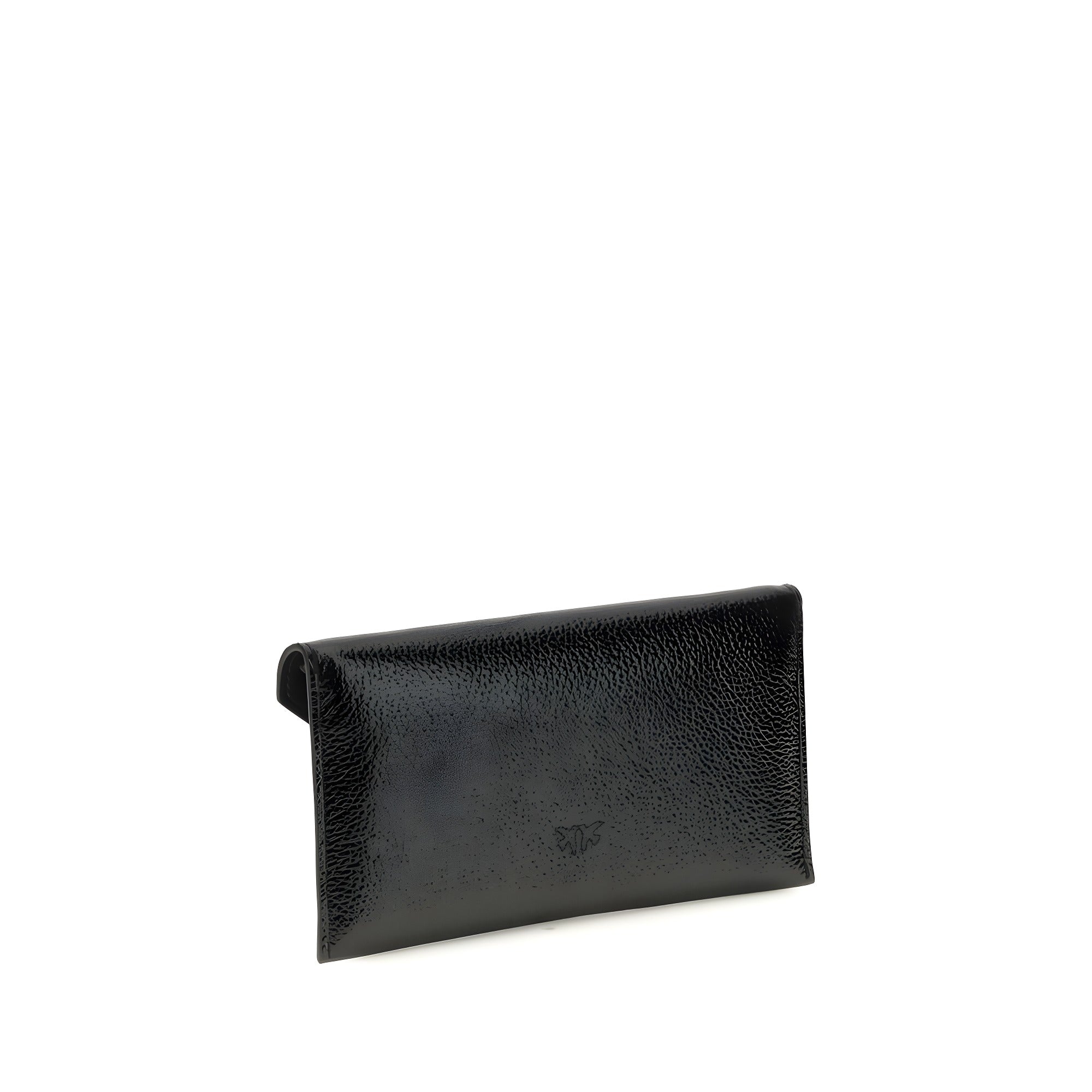 PINKO Black Calf Leather Clutch Bag