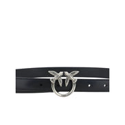 PINKO Black Calf Leather Regular Belt