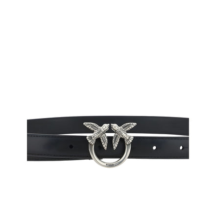 PINKO Black Calf Leather Regular Belt