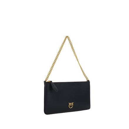 PINKO Black Calf Leather Shoulder Bag