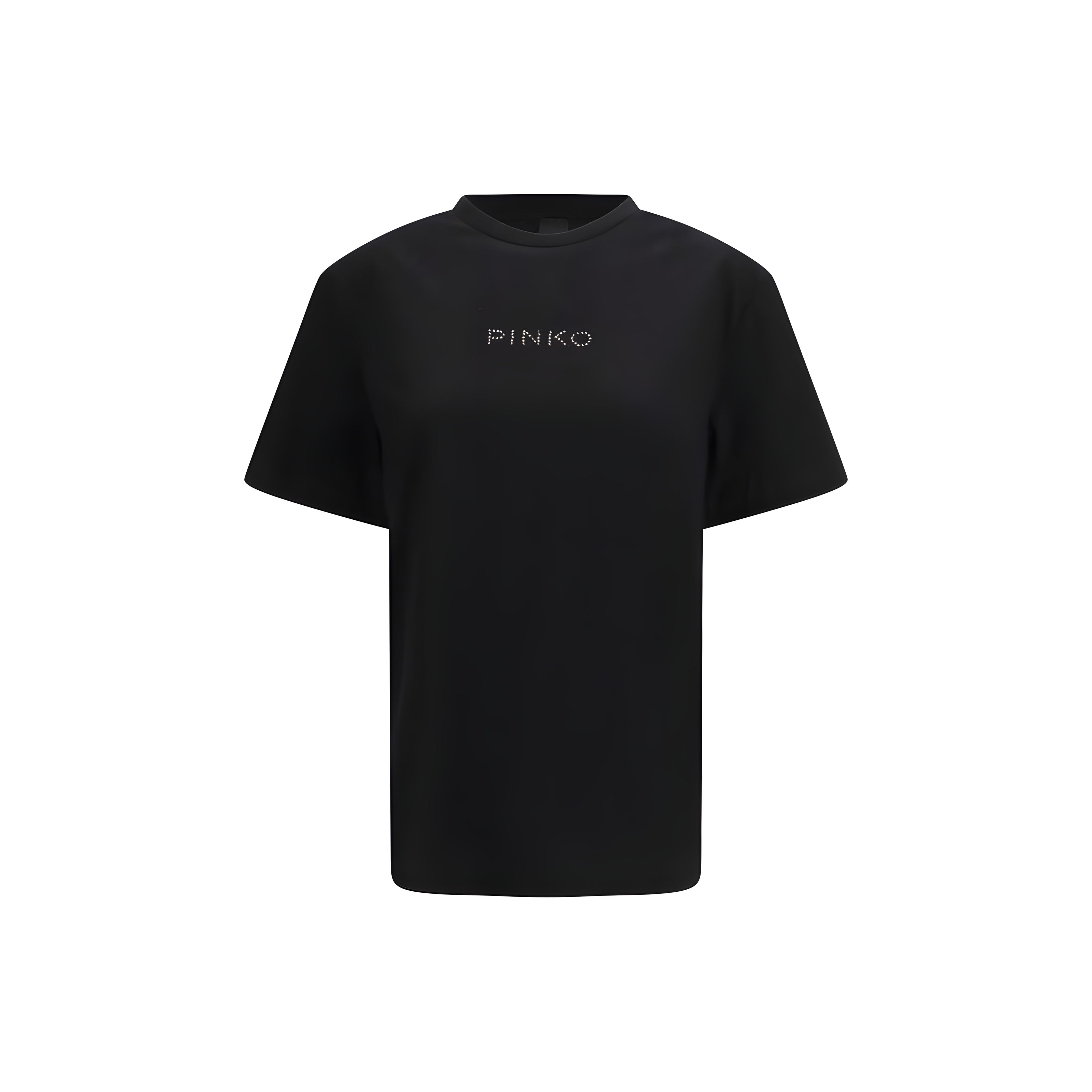 PINKO Black Rhinestone T-Shirt