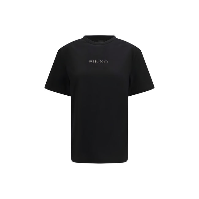 PINKO Black Rhinestone T-Shirt