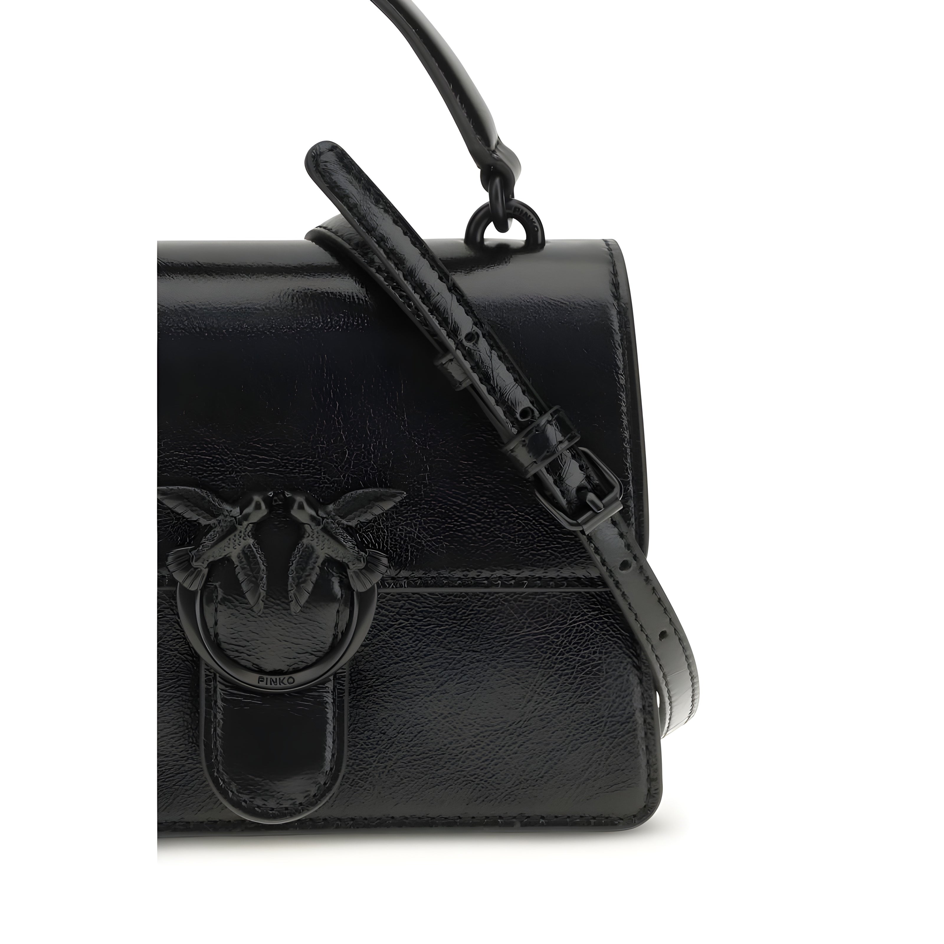 PINKO Black Love One Top Mini Handbag