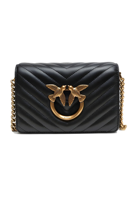 Geantă de umăr PINKO Black Love Click Mini Chevron
